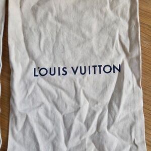 Louis Vuitton Set of 2 Cotton Canvas Drawstring Shoe IDust Bags Cream Logo